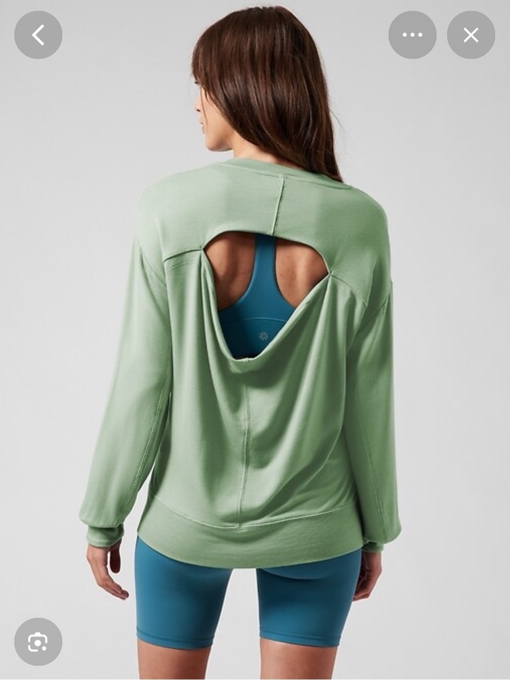 Athleta Super Moon Sage Green Pullover Sweatshirt Size Large